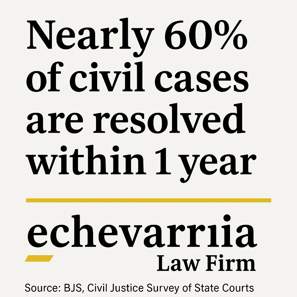 60% of civil case resolve within 1 year